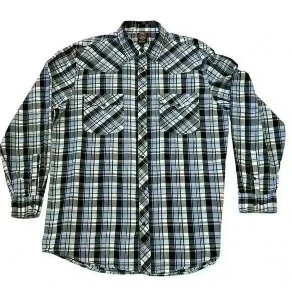 Sportier Mens Blue and Black Flannel Size Large
